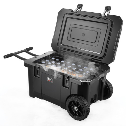 45 Qt Portable Cooler with Wheels for Camping, Beach, Picnic, Fishing, Boat 45 Qt Portable Cooler with Wheels for Camping, Beach, Picnic, Fishing, Boat