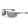 Crossfire ES4 Shiny Black Half-Frame Silver Mirror Lens Safety Sunglasses 2123 - Box of 12