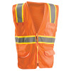 Occunomix Class 2 Hi Vis Tricot Mesh 10 Pocket Surveyors Vest LUX-ATRNSM Orange