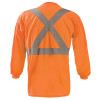 Occunomix Class 2 X-Back Hi Vis Moisture Wicking Long Sleeve T-Shirt LUX-LST2BX Orange Back