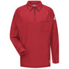 Bulwark FR iQ Series Comfort Knit Long Sleeve Polo QT12 Red Front