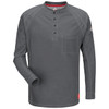 Bulwark FR iQ Series Comfort Long Sleeve Henley QT20 Charcoal Front