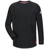 Bulwark FR iQ Series Comfort Knit Long Sleeve T-Shirt QT32 Black Front