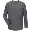 Bulwark FR iQ Series Comfort Knit Long Sleeve T-Shirt QT32 Charcoal Front