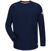 Bulwark FR iQ Series Comfort Knit Long Sleeve T-Shirt QT32 Dark Blue Front