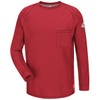 Bulwark FR iQ Series Comfort Knit Long Sleeve T-Shirt QT32 Red Front