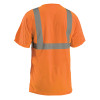 Occunomix Class 2 Hi Vis Moisture Wicking Birdseye T-Shirt with Pocket LUX-SSETP2B Orange Back