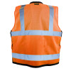 Occunomix Class 2 Hi Vis 12 Pocket Solid Polyester Surveyors Vest LUX-SSFS Orange Back