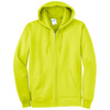 Port and Company Enhanced Visibility Hooded Zip Up Sweatshirt PC90ZH Safety Green/Front