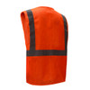 GSS Class 2 Hi Vis Orange Mesh Vest with Zipper and ID Pocket 1010