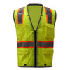 GSS Class 2 Hi Vis Lime Mesh Vest with 2 Tone Trim and iPad Pockets 1701