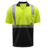 GSS Class 2 Hi Vis Lime Polo with Black Bottom and Collar 5003 Front