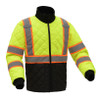 GSS Class 3 Hi Vis Lime 2 Tone Trim Quilted Jacket 8007 Side