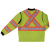 Work King Safety Class 2 Hi Vis Two-Tone X-Back Quilted Jacket S432FLGR Florescent Green Back