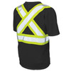 Class 1 Enhanced Vis Black Two-Tone X-Back T-Shirt with Pocket S392-BLK Back
