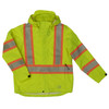 Work King Safety Class 3 Hi Vis Segmented Two-Tone X-Back Rain Jacket SJ05 Fluorescent Green Front