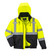 PortWest Class 3 Hi Vis 2-in-1 Bomber Jacket US364 Front Unzipped