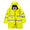 PortWest Class 3 Hi Vis Yellow 7-in-1 Traffic Jacket US427 Front Unzipped