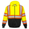 PortWest Class 2 Hi Vis Kansas Zipped Hoodie UB316YBRSM Front