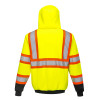 PortWest Class 2 Hi Vis Kansas Zipped Hoodie UB316YBRSM Back