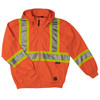 Work King Safety Class 2 X-Back Hi Vis Fluorescent Orange Zip-Up Fleece Hoodie S494 Front