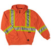 Tough Duck Class 2 X-Back Hi Vis Fluorescent Orange Zip-Up Fleece Hoodie S494 Front