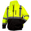 Pyramex Class 3 Hi Vis Teflon Treated Lime Black Bottom Zipper Sweatshirt RSZH3310 Front