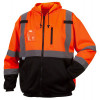 Pyramex Class 3 Hi Vis Orange Black Bottom Teflon Treated Zipper Sweatshirt RSZH3320 Front