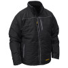 DeWALT Heated Quilted Black Work Jacket with Adapter DCHJ075B Front