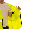 Tingley FR Class 2 Hi Vis Yellow Job Sight Breakaway Safety Vest V81522 Inside Left Pocket