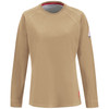 Bulwark Womens FR iQ Comfort Knit Moisture Wicking Long Sleeve T-Shirt QT31 Khaki Front Bulwark Womens FR iQ Comfort Knit Moisture Wicking Long Sleeve T-Shirt QT31 Khaki Front