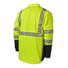 Radians Class 3 Hi Vis Green Black Bottom Rip-Stop Quilted Wind Shirt SJ03-3SGR Back