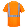 PortWest Class 2 Hi Vis Moisture Wicking T-Shirt with 50 UPF Protection S190 Hi Vis Orange Back