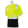 ERB Class 2 Hi Vis Lime Black Bottom T-Shirt 9601SB-L Left Side Profile