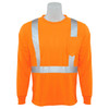 ERB Class 2 Hi Vis Orange Moisture Wicking Long Sleeve T-Shirt 9007S-O Front