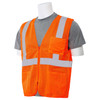 ERB Class 2 Hi Vis Orange Economy Mesh Safety Vest with Zipper Front S363P-O Left Side Profile
