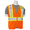 ERB Class 2 Hi Vis Orange Two-Tone Mesh Safety Vest with Zipper Front S383P-O Right Side Profile