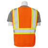 ERB Class 2 Hi Vis Orange Two-Tone Mesh Safety Vest with Zipper Front S383P-O Back