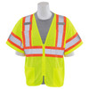 ERB Class 3 Hi Vis Lime Two-Tone Mesh Safety Vest S683P-L Front