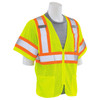 ERB Class 3 Hi Vis Lime Two-Tone Mesh Safety Vest S683P-L Right Side Profile