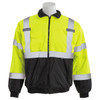 ERB Class 3 Hi Vis Lime Black Bottom Bomber Jacket W105-L Front