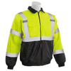 ERB Class 3 Hi Vis Lime Black Bottom Bomber Jacket W105-L Left Side Profile