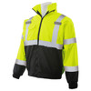 ERB Class 3 Hi Vis Lime Black Bottom 3-in-1 Bomber Jacket W530B Left Side Profile