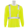 ERB Class 2 Hi Vis Lime Moisture Wicking Long Sleeve T-Shirt 9602S-L Front ERB Class 2 Hi Vis Lime Moisture Wicking Long Sleeve T-Shirt 9602S-L Front