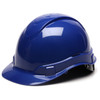 Box of 16 Pyramex Ridgeline Cap Style 6-Point Ratchet Hard Hats HP46160 Blue Front Angled