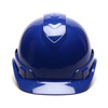 Box of 16 Pyramex Ridgeline Cap Style 6-Point Ratchet Hard Hats HP46160 Blue Front