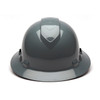 Box of 12 Pyramex Ridgeline Full Brim Vented 4-Point Ratchet Hard Hats HP54113V Slate Gray Front
