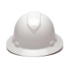 Box of 12 Pyramex Ridgeline Full Brim 6-Point Ratchet Hard Hats HP56110 White