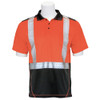 ERB Class 2 Hi Vis Orange Black Bottom Polo Shirt with Segmented Tape and Black Bottom 9100SBSEO Front
