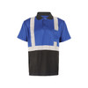 GSS Non-ANSI Enhanced Visibility Blue Black Bottom Short Sleeve Polo 5023 Front